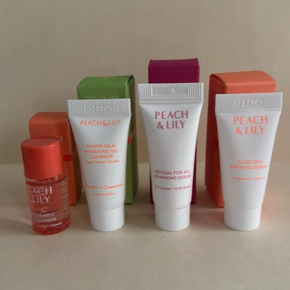 PEACH & LILY 4p Travel Set 2x Cleanser 2x Serum NIB $60